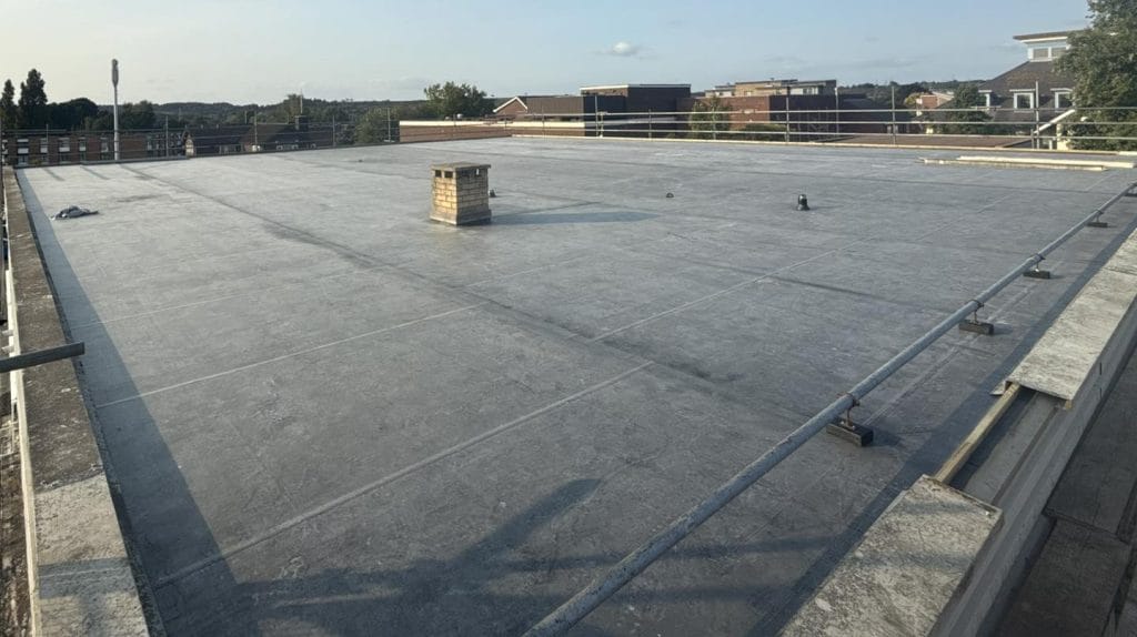 Protective roof coating application